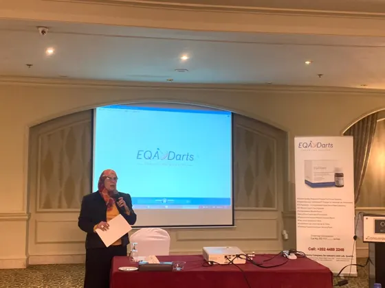 A speaker presenting at the launch event
